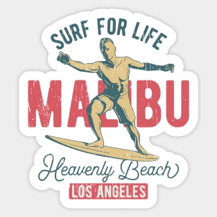 Malibu Surfing retro Sticker